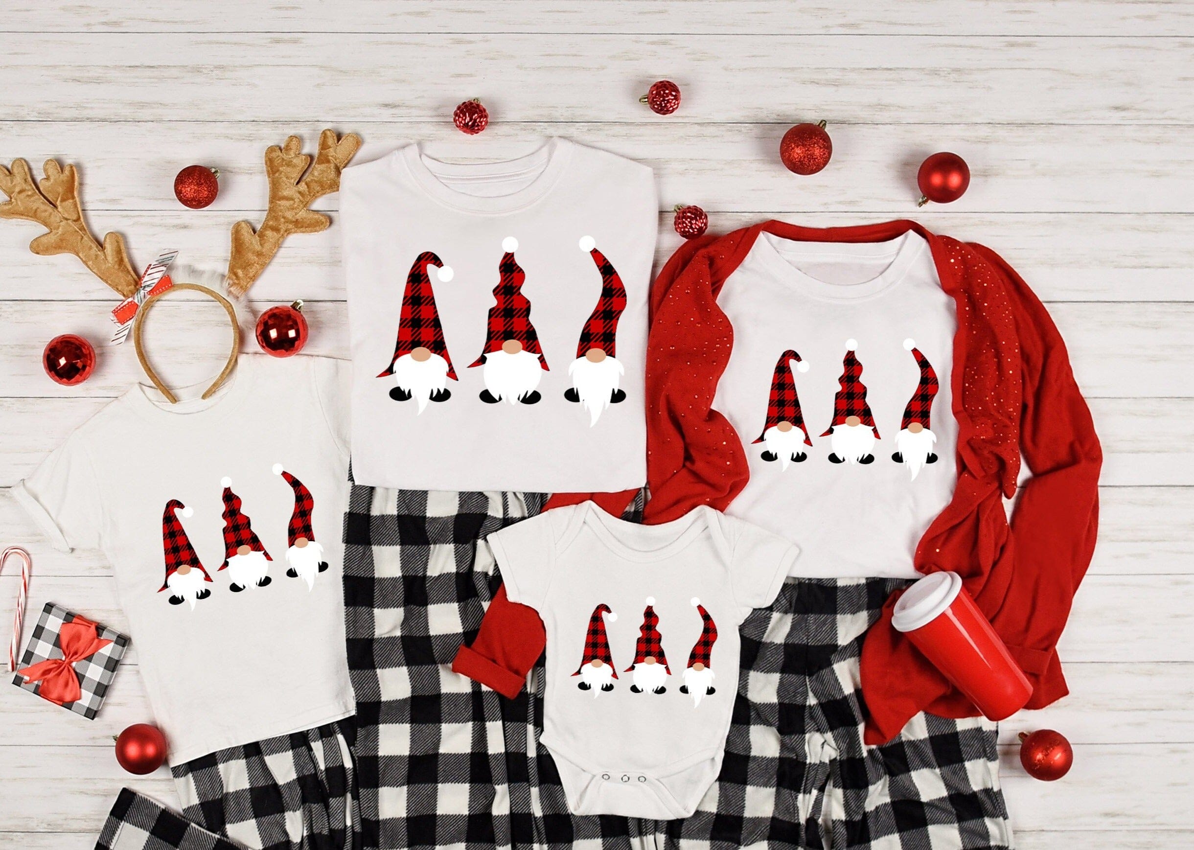 Gnome Christmas Tee featuring a festive gnome design, perfect for holiday celebrations.