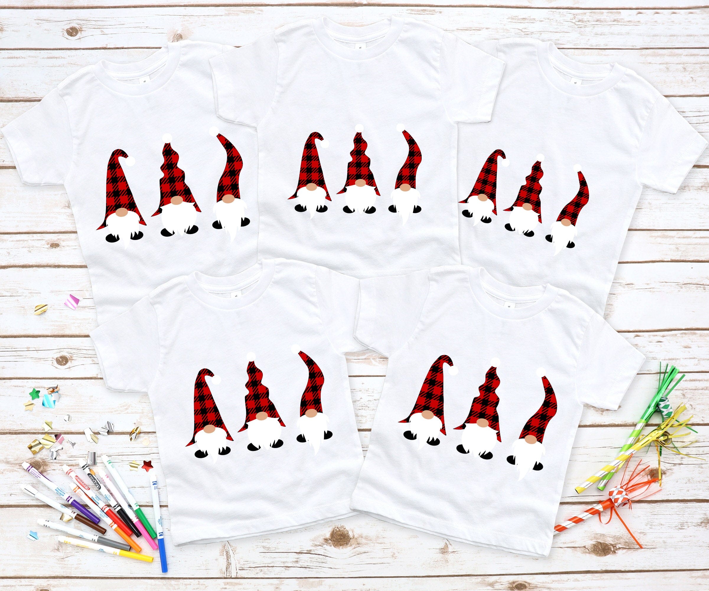 Gnome Christmas Tee featuring a festive gnome design, perfect for holiday celebrations.