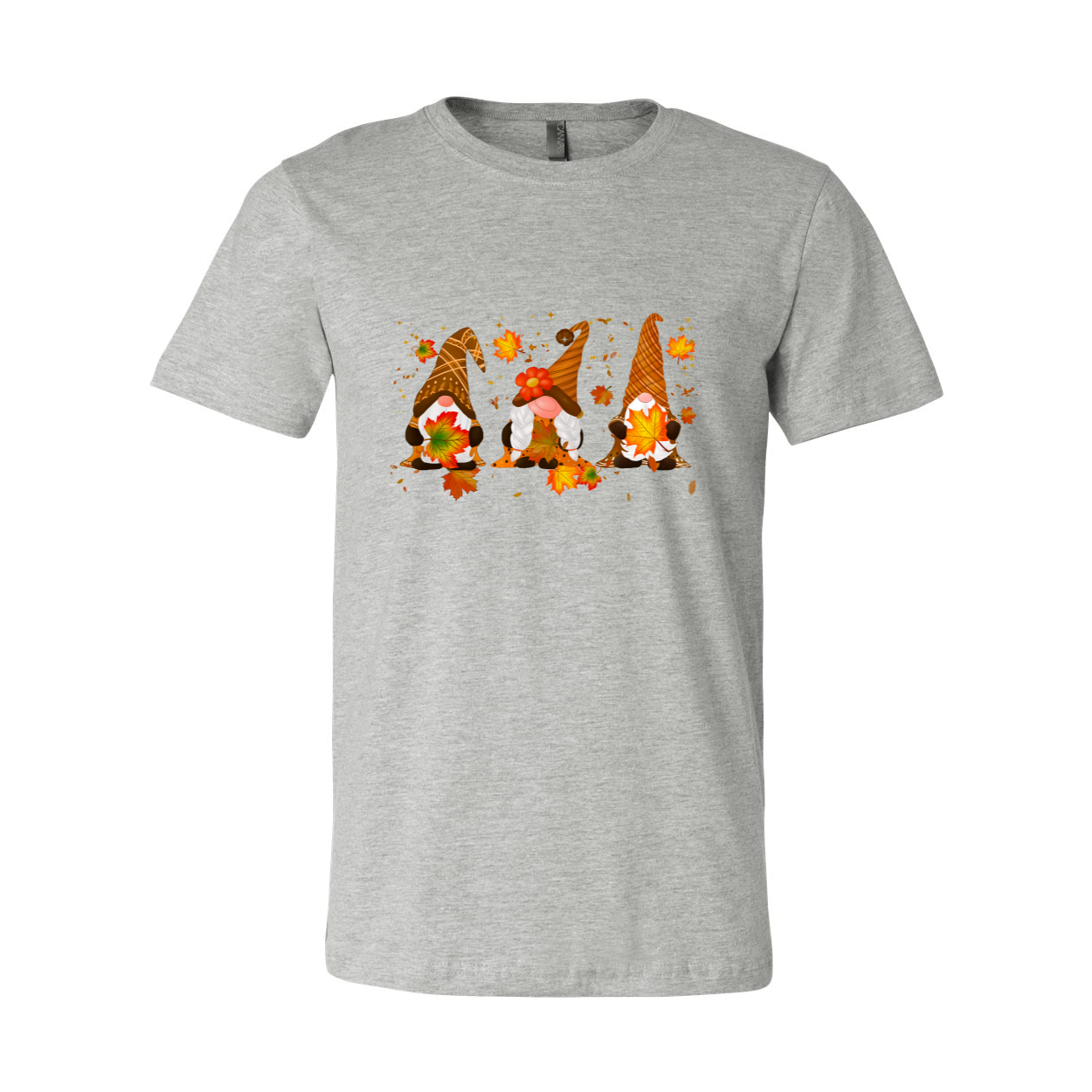 Gnomes Thanksgiving Shirt featuring a festive gnome print, crafted from soft ring spun cotton, available in multiple colors and sizes.