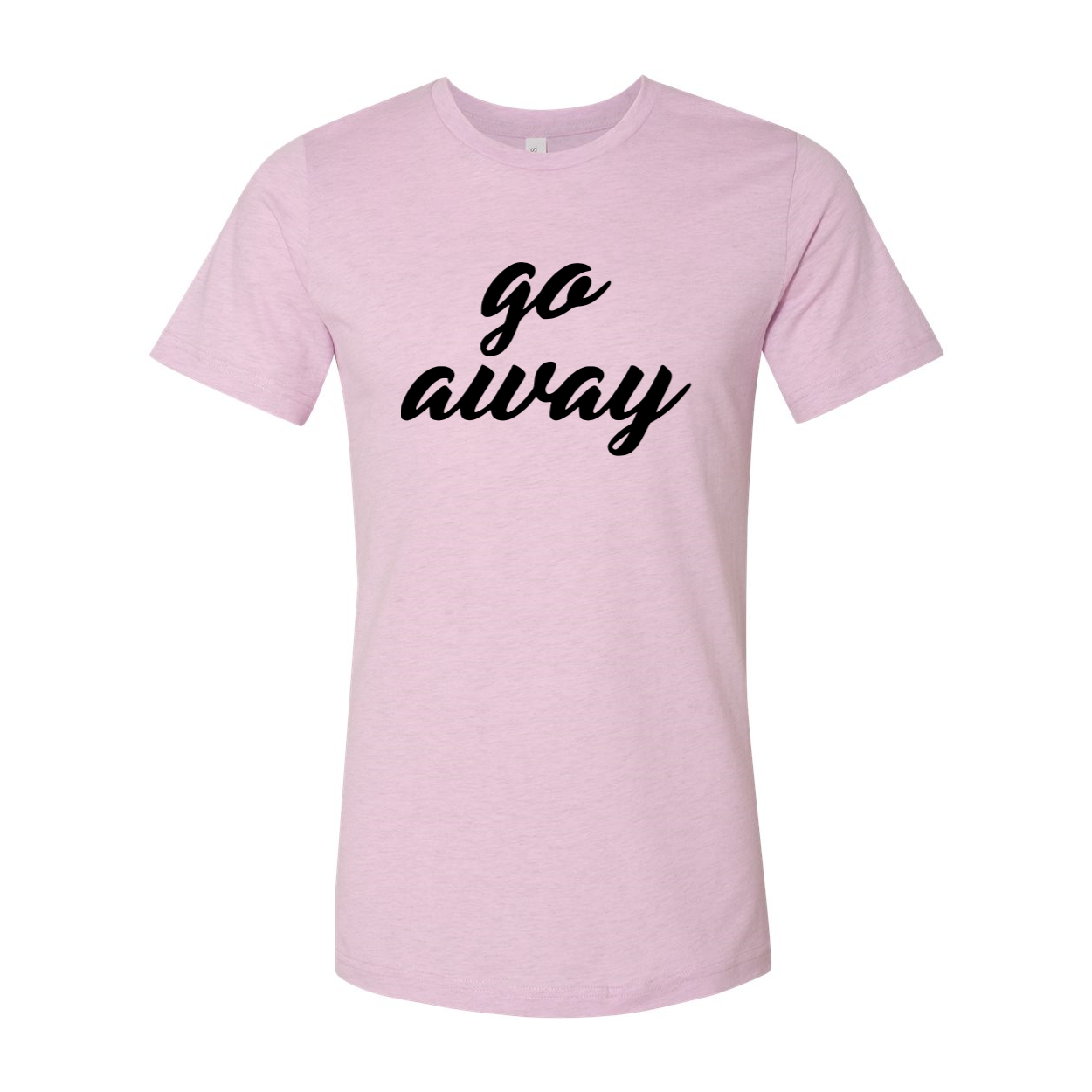 A stylish unisex Go Away Shirt made from soft ring spun cotton, available in multiple colors and sizes.