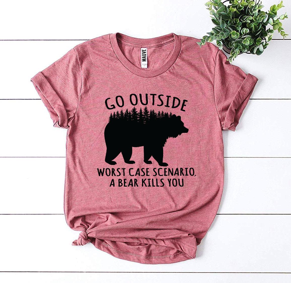 Go Outside T-shirt made of premium ring spun cotton, featuring a soft feel and high-quality flex print design.