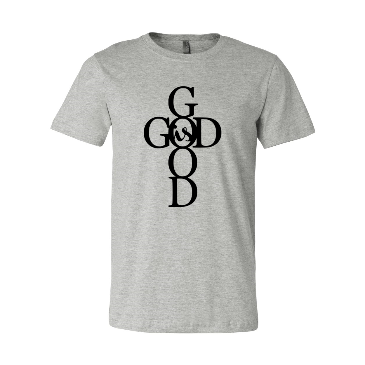 A stylish unisex God Is God Shirt made from soft ring spun cotton, available in multiple colors and sizes.