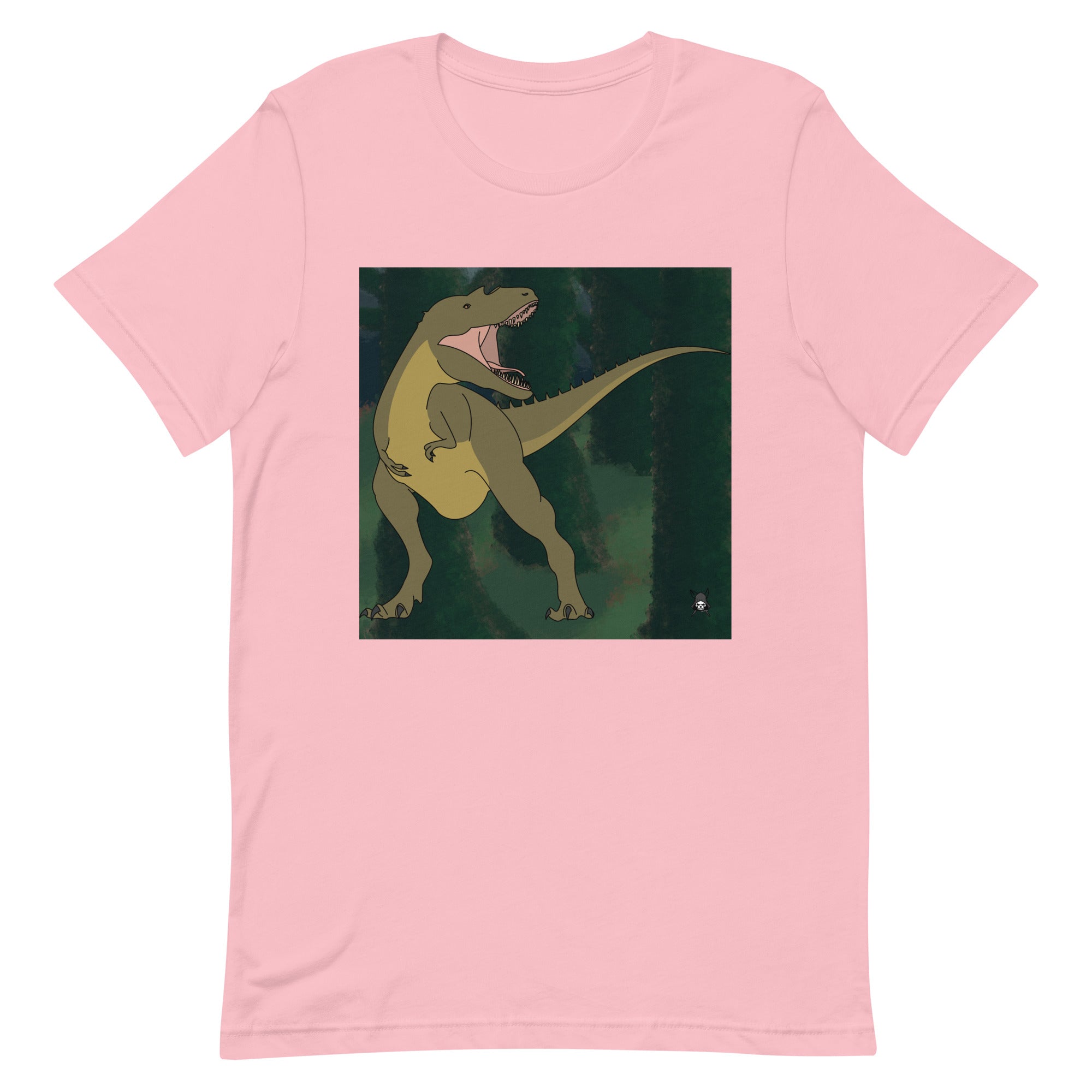 Gorgosaurus T-Shirt featuring a vibrant dinosaur graphic in a forest setting, made from soft and breathable cotton.