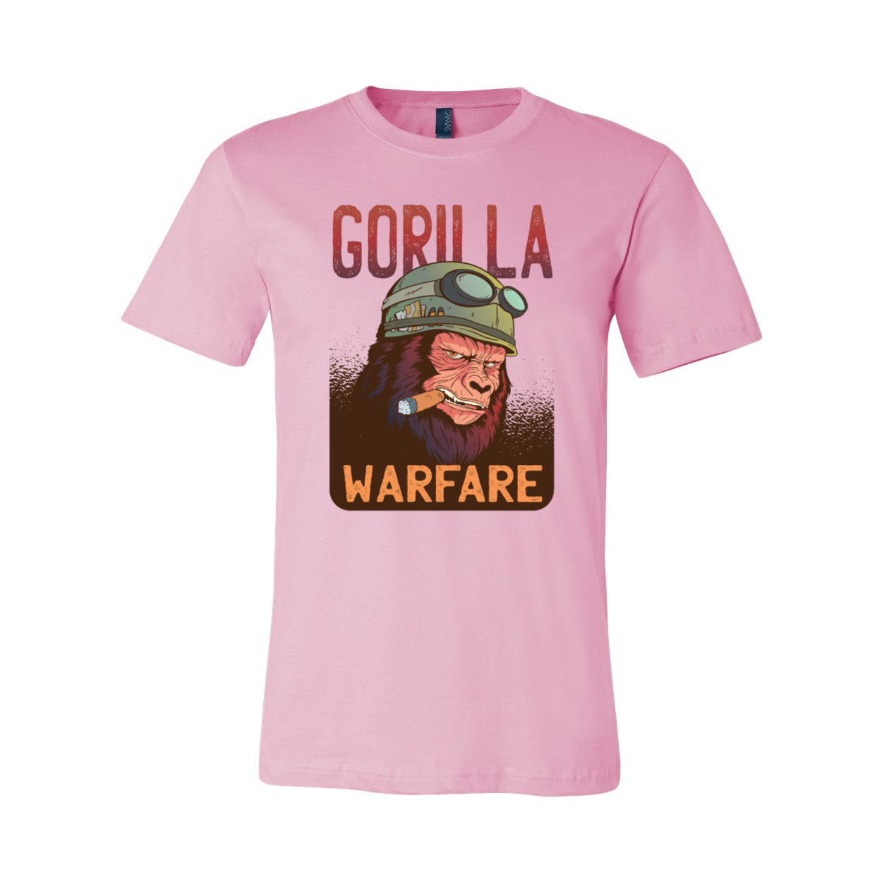 Gorilla Warfare T-shirt displayed on a mannequin, showcasing its unisex design and soft fabric.