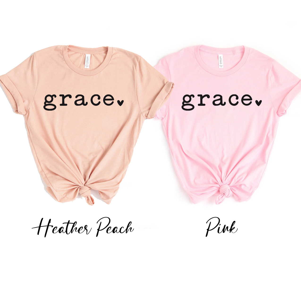 Grace T-shirt in various colors, showcasing its unisex design and soft fabric.