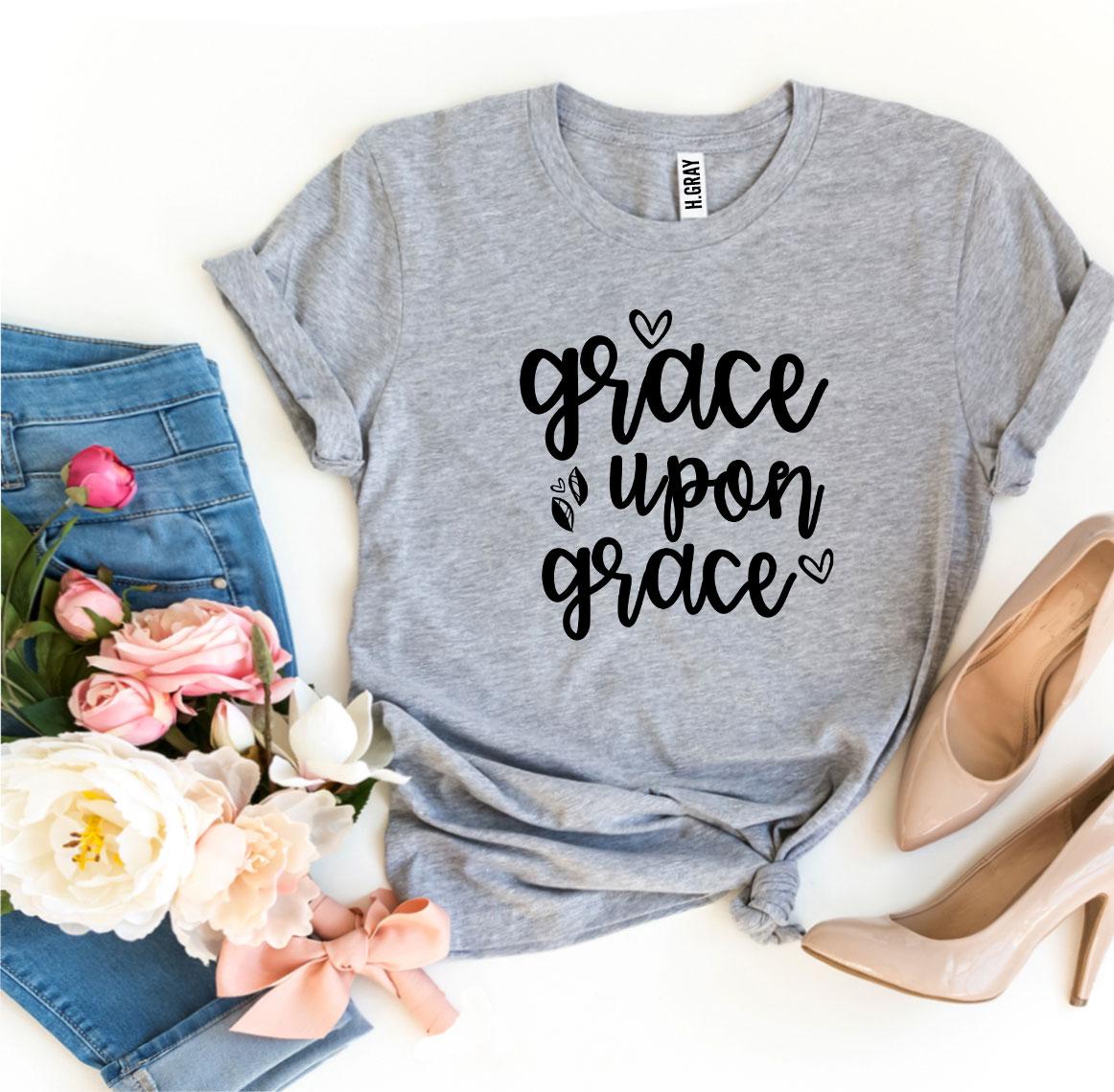 Grace Upon Grace T-shirt made from premium ring spun cotton, featuring a vibrant flex print design.