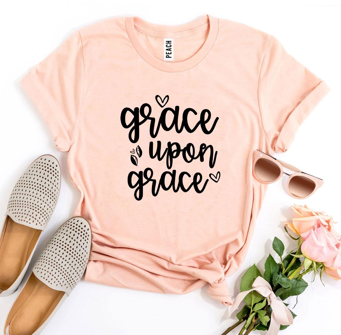 Grace Upon Grace T-shirt made from premium ring spun cotton, featuring a vibrant flex print design.