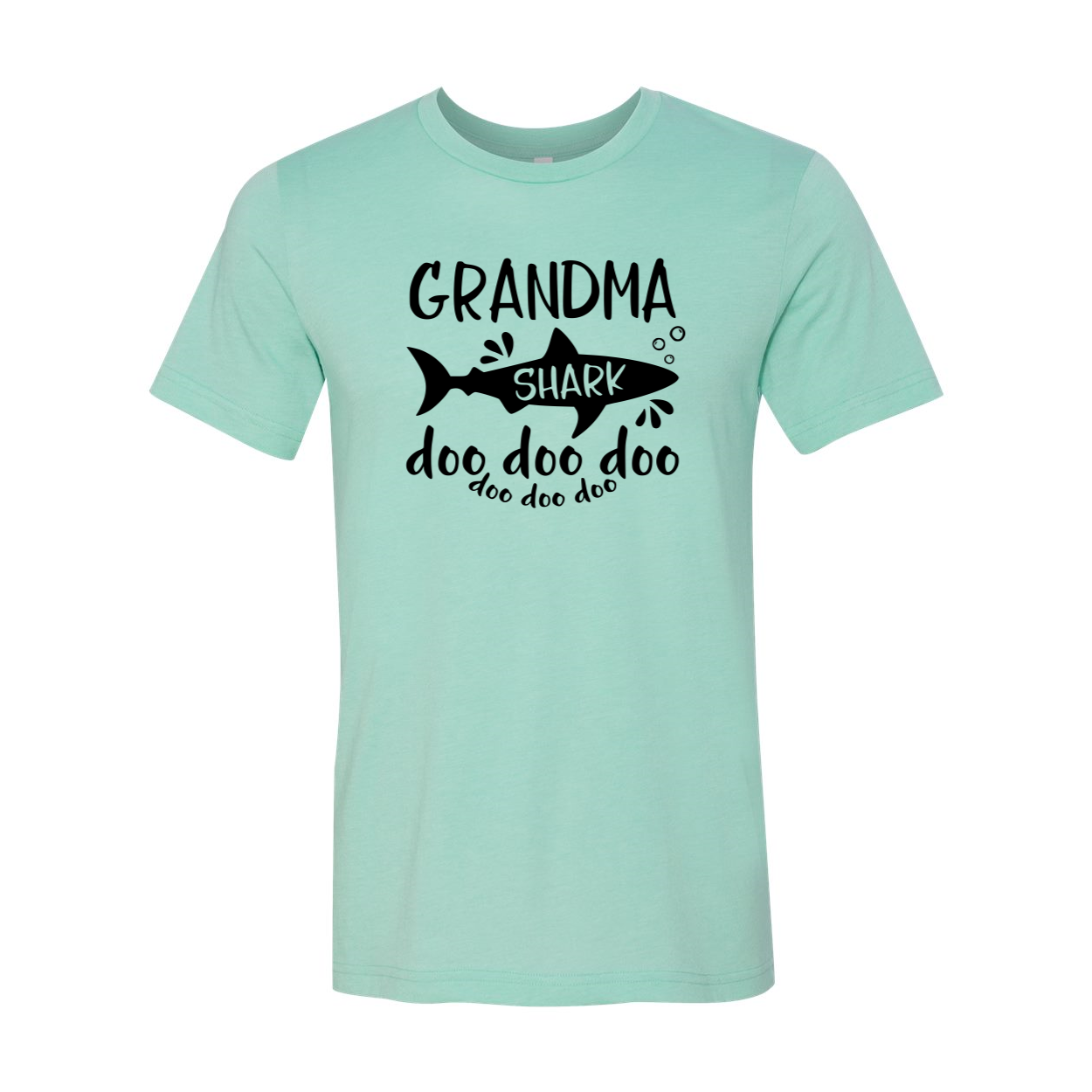 Unisex Grandma Shark Doo Doo Doo T-shirt in various colors, showcasing its comfortable design and high-quality print.