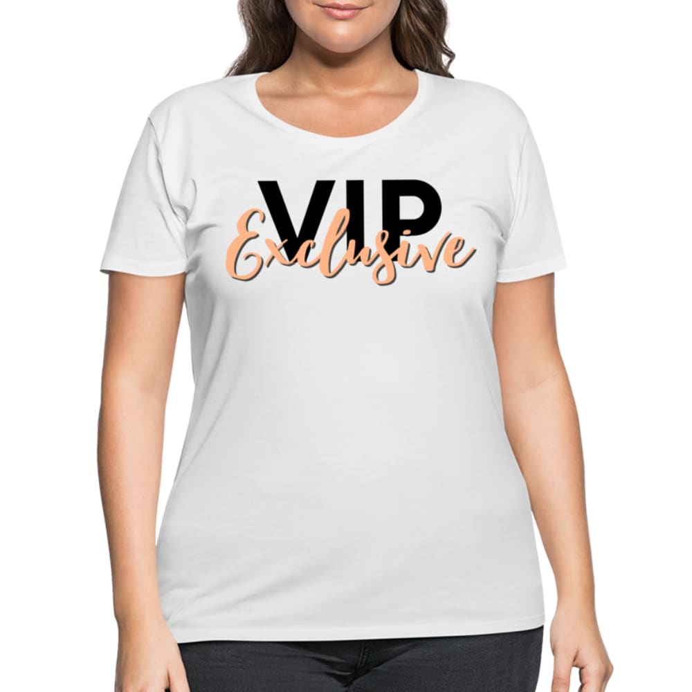 A stylish Women's Plus Size Curvy Graphic Tee in various colors, showcasing its soft fabric and flattering fit for full-figured ladies.