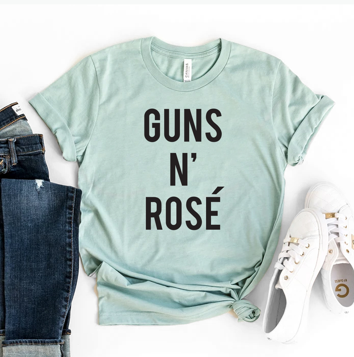 Guns N Roses T-shirt featuring premium ring spun cotton and vibrant flex print design.