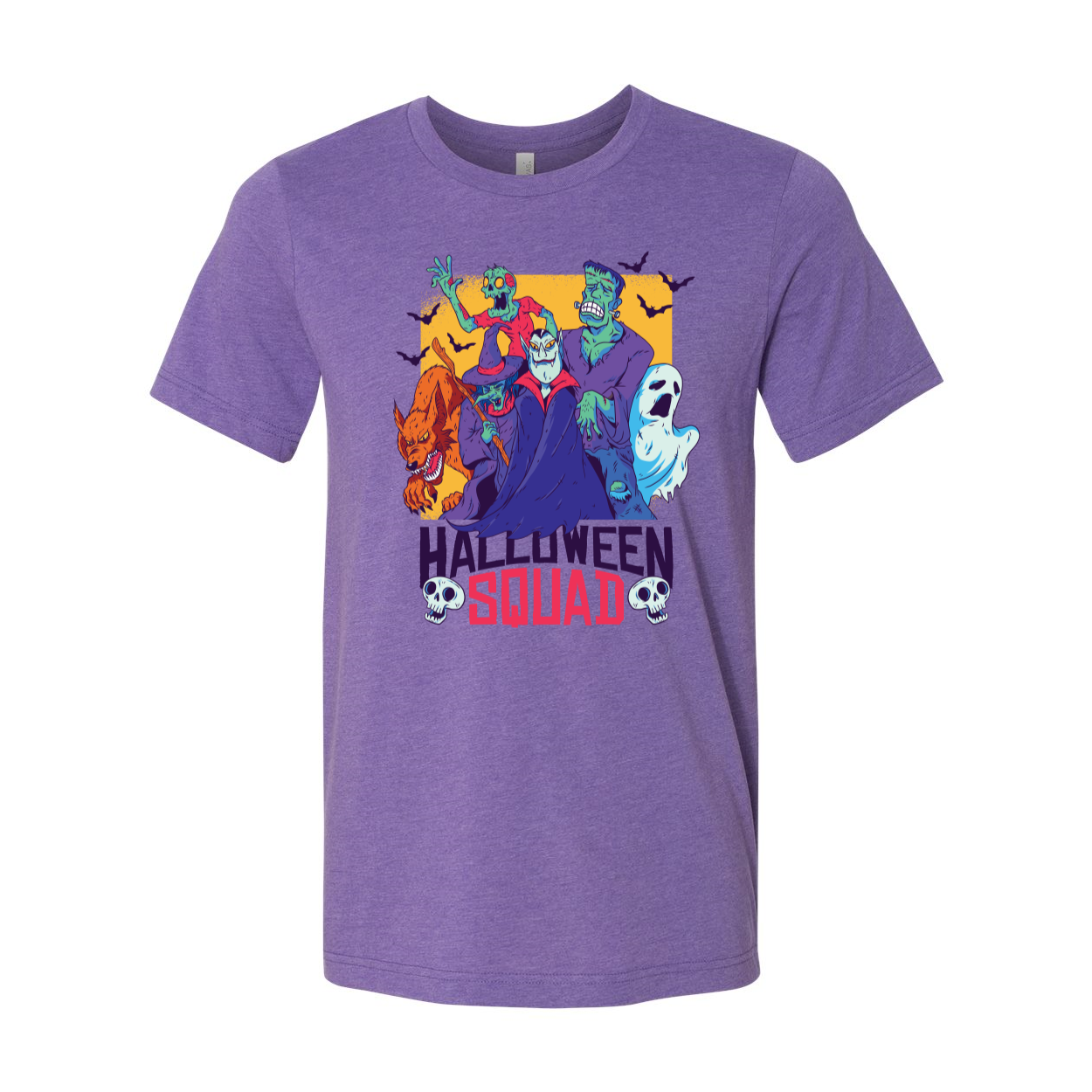 A stylish unisex Halloween Squad T-shirt made from soft airlume cotton, featuring a classic design suitable for all ages.