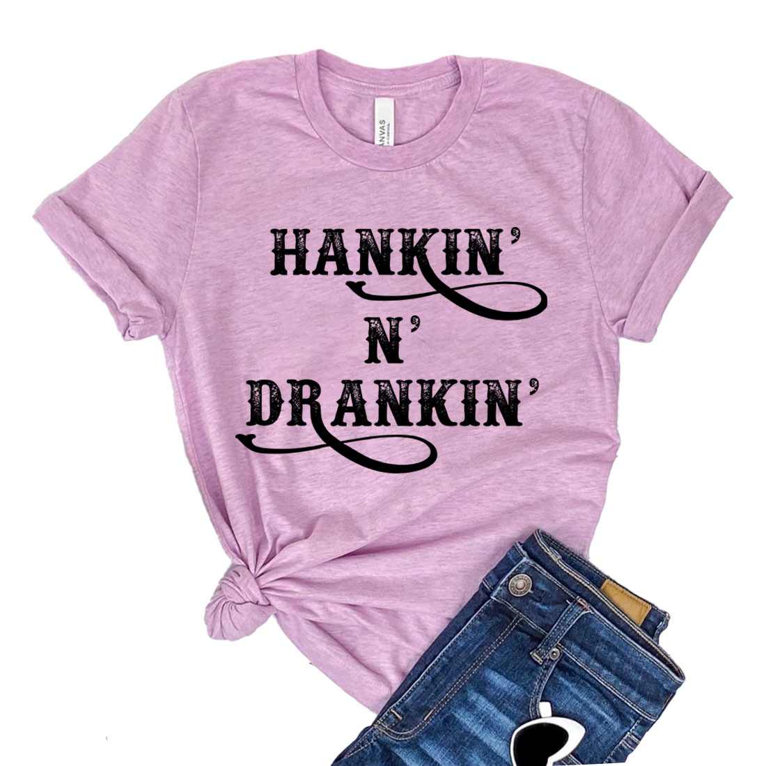 Hankin And Drankin Shirt displayed on a mannequin, showcasing its classic unisex design and soft fabric.