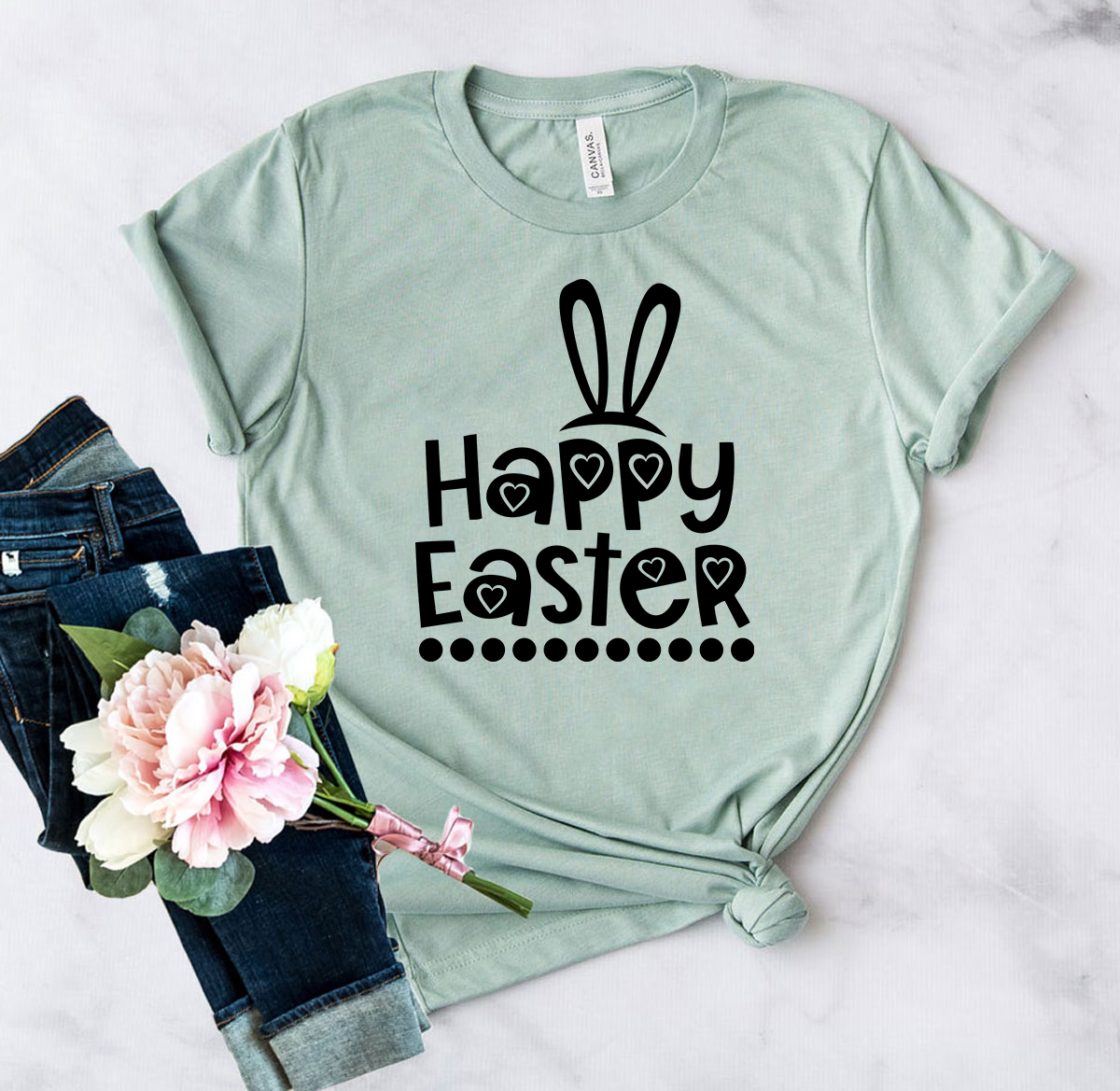 Happy Easter Shirt in various colors, showcasing its soft fabric and stylish design, perfect for Easter celebrations.