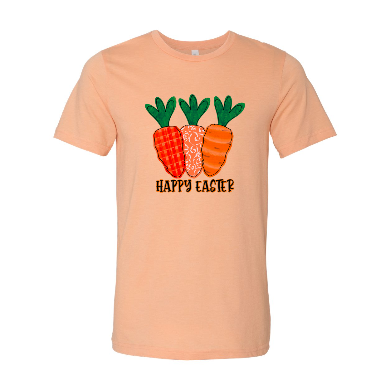 Happy Easter Shirt in various colors, showcasing its unisex design and soft fabric.