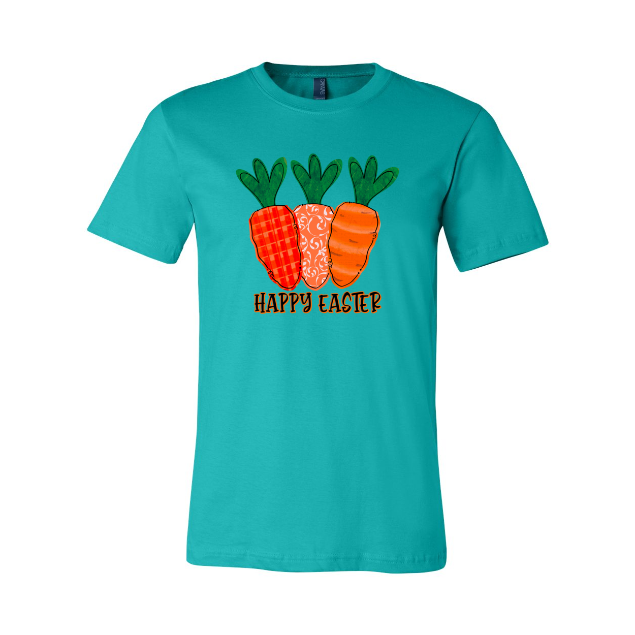 Happy Easter Shirt in various colors, showcasing its unisex design and soft fabric.