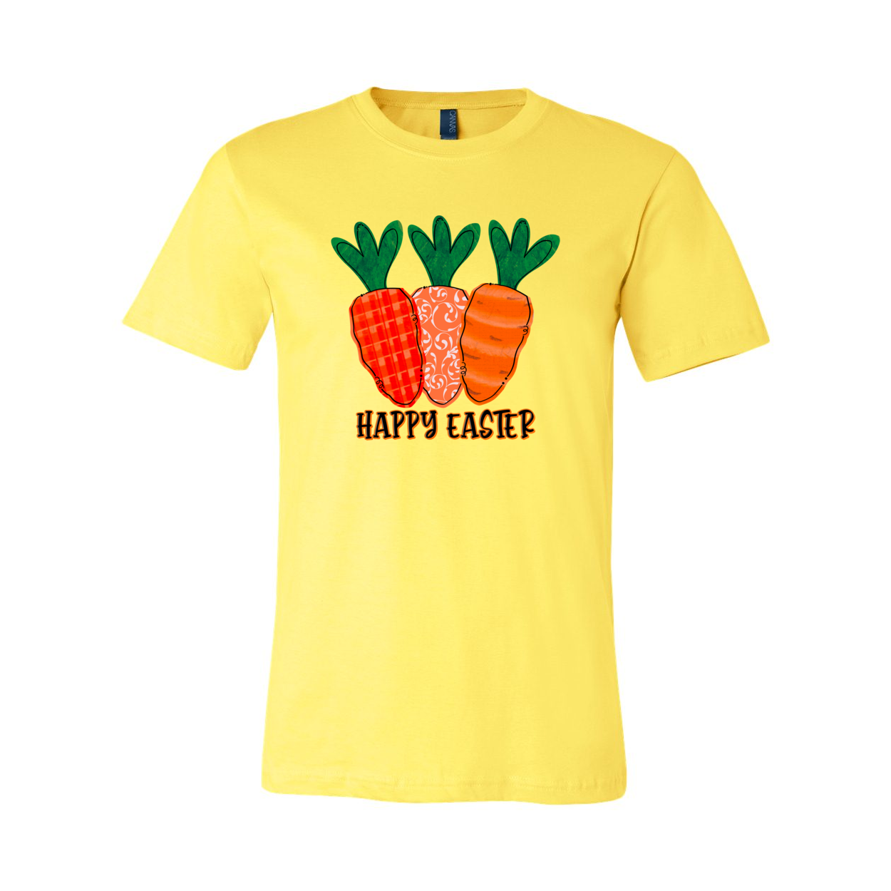 Happy Easter Shirt in various colors, showcasing its unisex design and soft fabric.