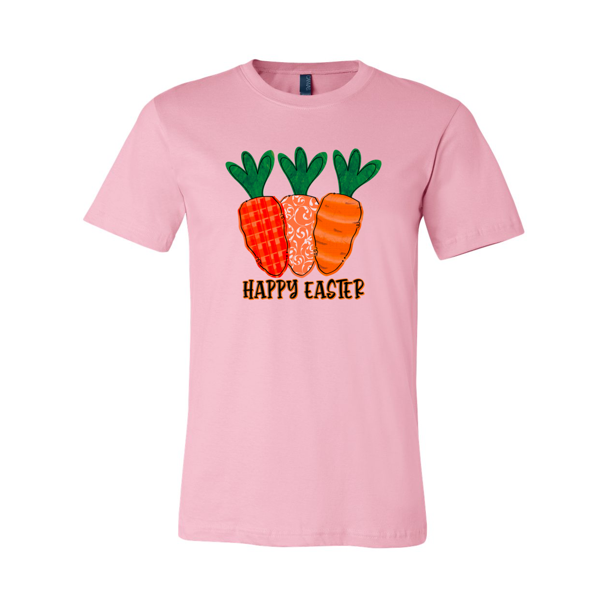 Happy Easter Shirt in various colors, showcasing its unisex design and soft fabric.