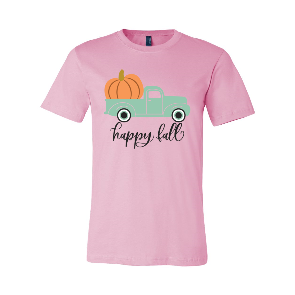 Happy Fall T-shirt featuring autumn-themed design on a classic unisex Bella Canvas tee.