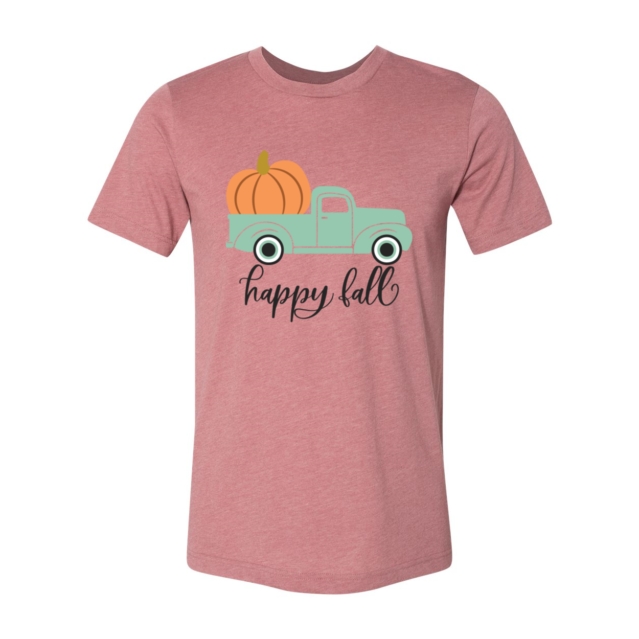 Happy Fall T-shirt featuring autumn-themed design on a classic unisex Bella Canvas tee.