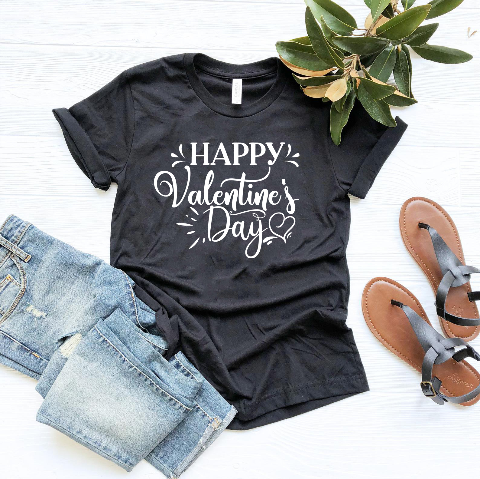 Happy Valentine Day Shirt in various colors, showcasing its unisex design and soft fabric.