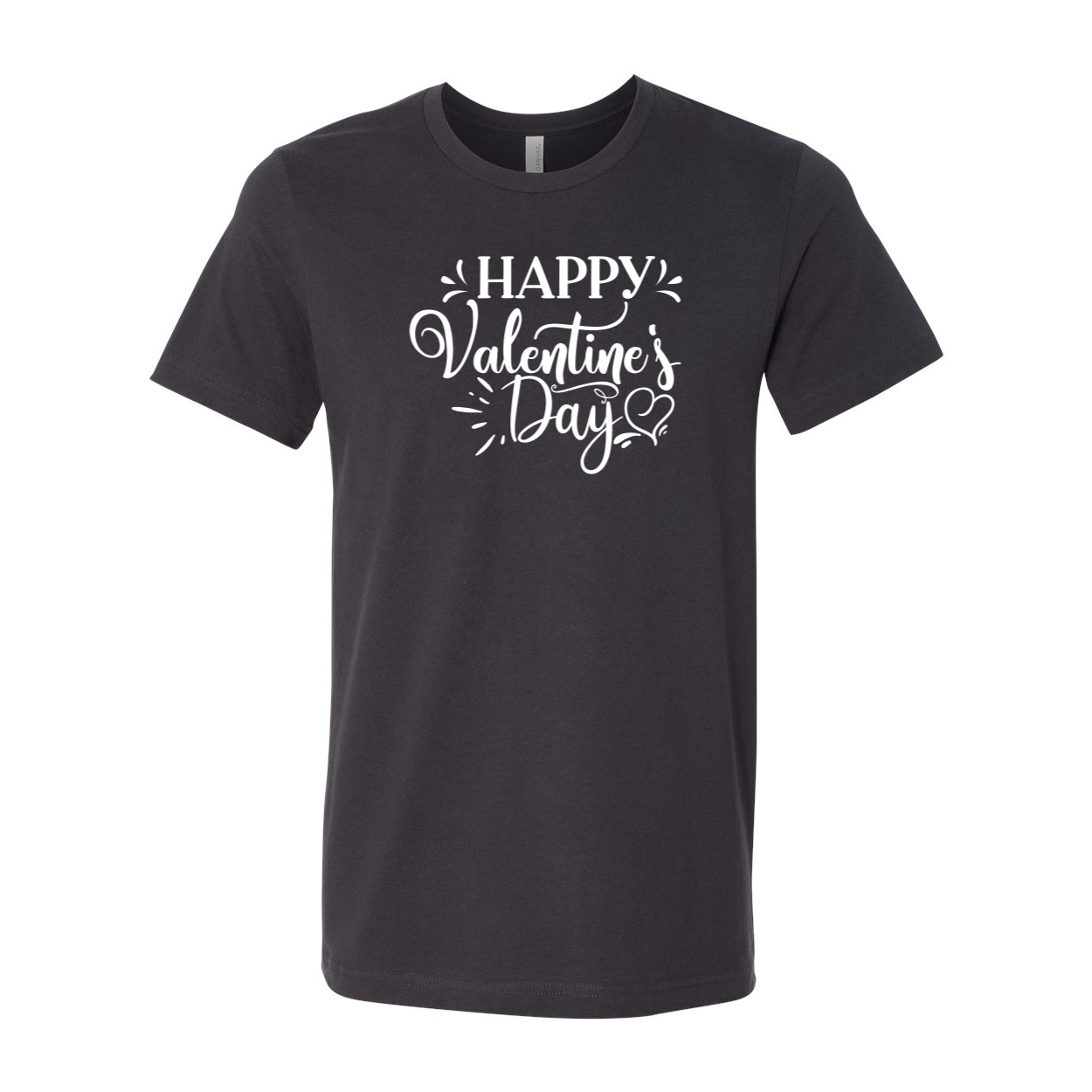 Happy Valentine Day Shirt in various colors, showcasing its unisex design and soft fabric.