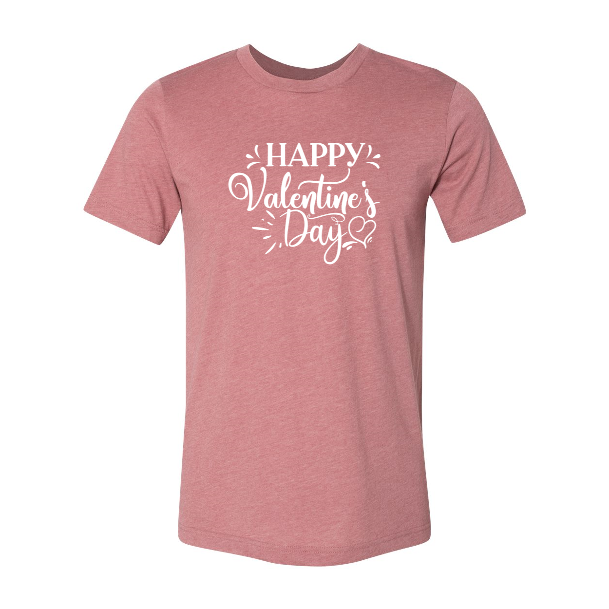 Happy Valentine Day Shirt in various colors, showcasing its unisex design and soft fabric.