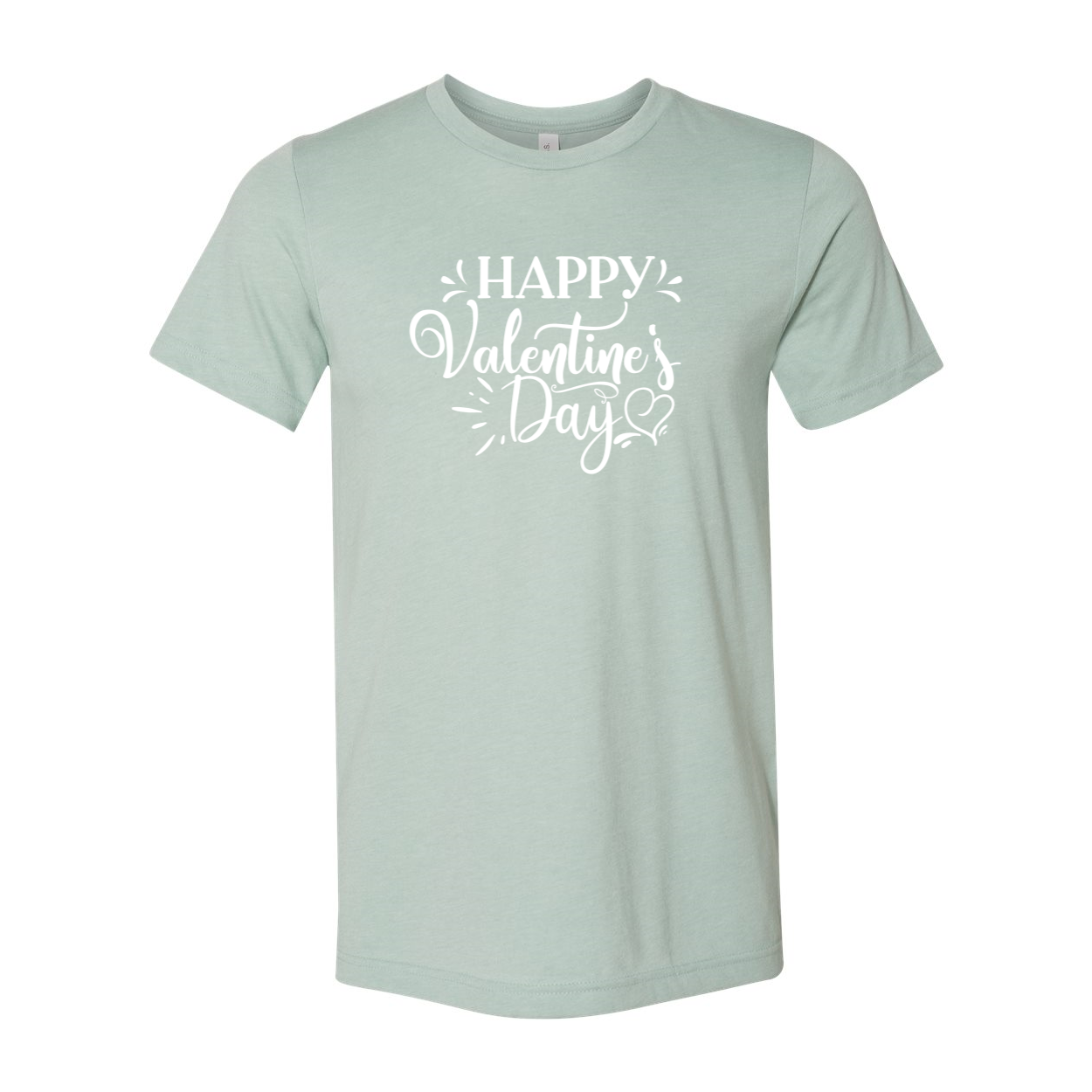 Happy Valentine Day Shirt in various colors, showcasing its unisex design and soft fabric.