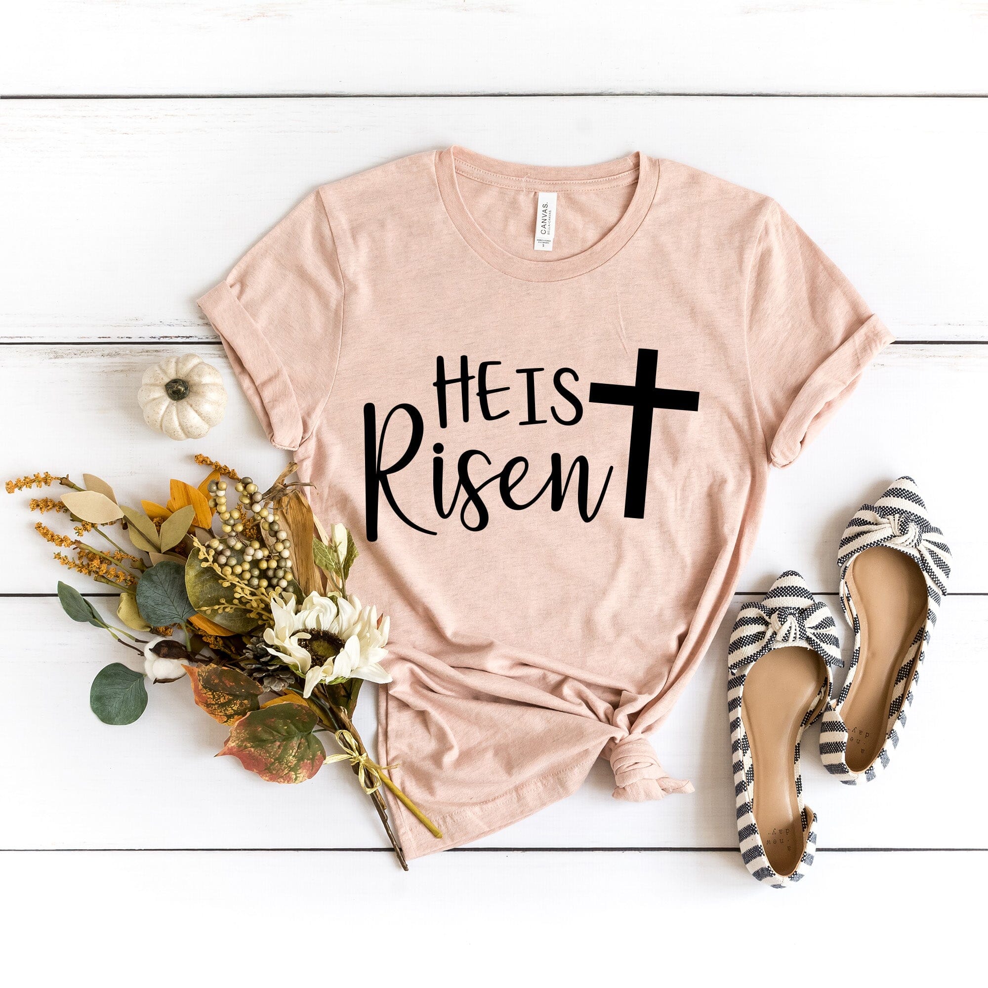 He is Risen T-Shirt featuring a stylish design, made from 100% Ringspun Cotton, perfect for both men and women.