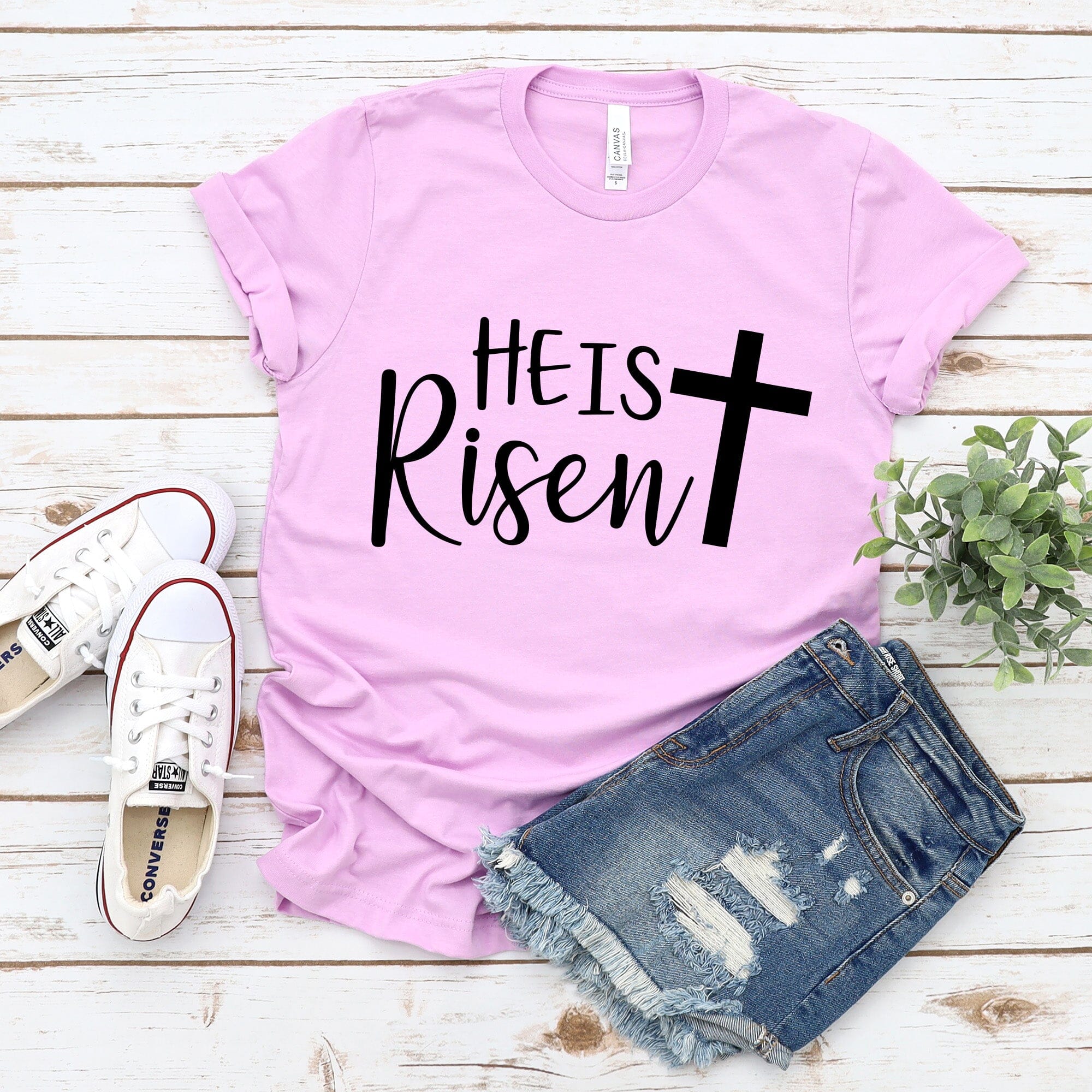 He is Risen T-Shirt featuring a stylish design, made from 100% Ringspun Cotton, perfect for both men and women.