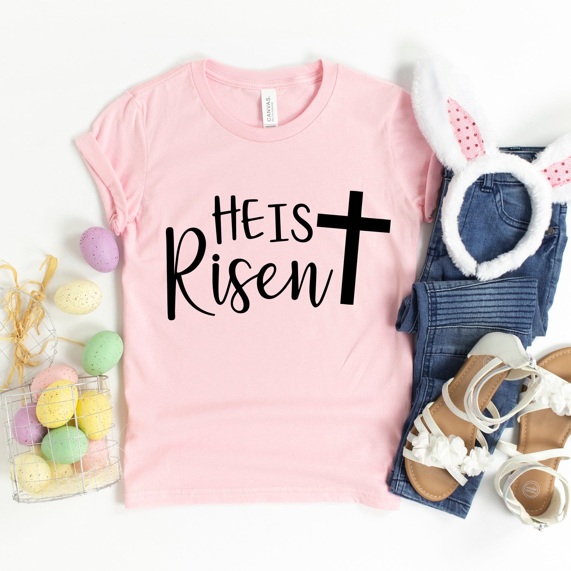 He is Risen T-Shirt featuring a stylish design, made from 100% Ringspun Cotton, perfect for both men and women.