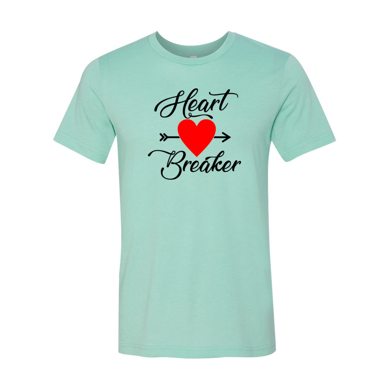 Heart Breaker Shirt in various colors, showcasing its unisex design and soft fabric.