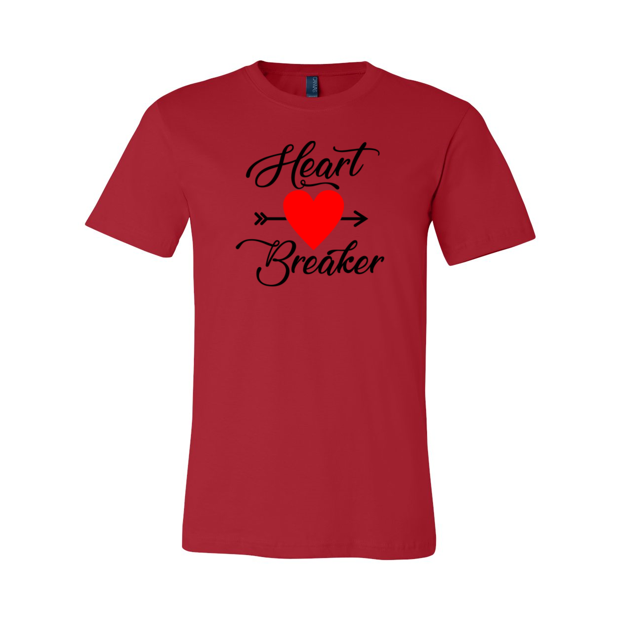 Heart Breaker Shirt in various colors, showcasing its unisex design and soft fabric.