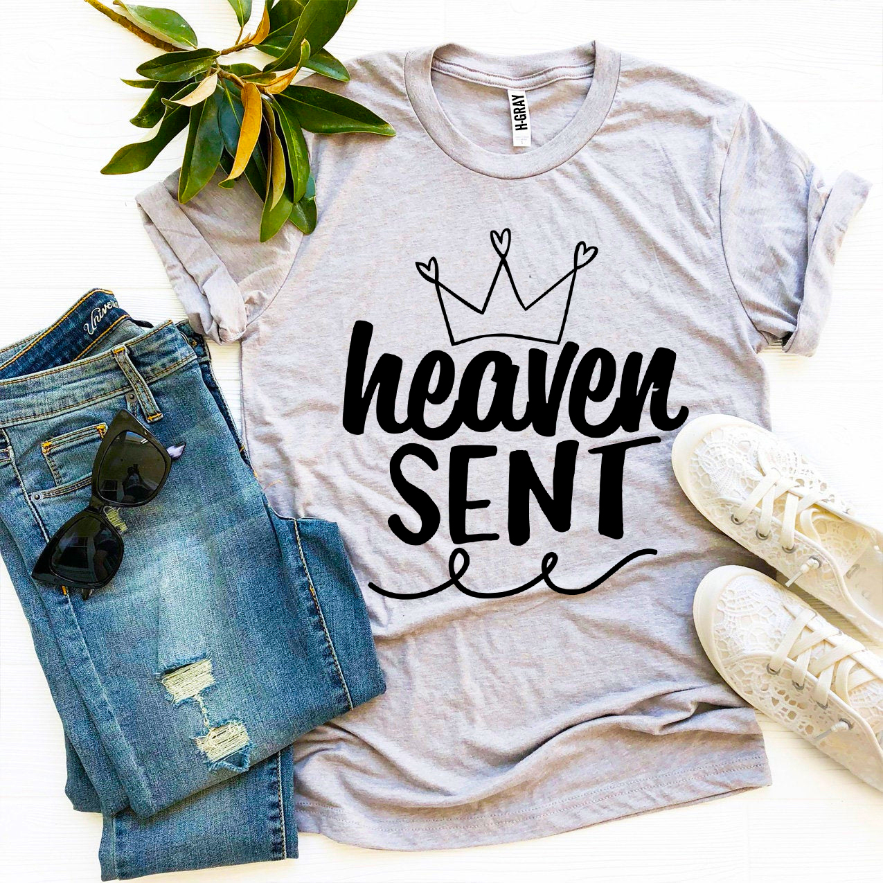 Heaven Sent T-shirt made of premium ring spun cotton, featuring a soft feel and high-quality flex print design.