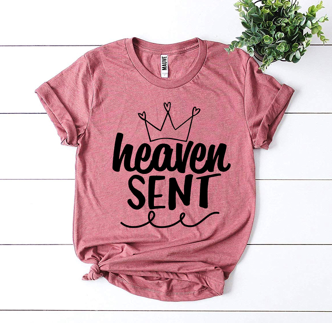 Heaven Sent T-shirt made of premium ring spun cotton, featuring a soft feel and high-quality flex print design.