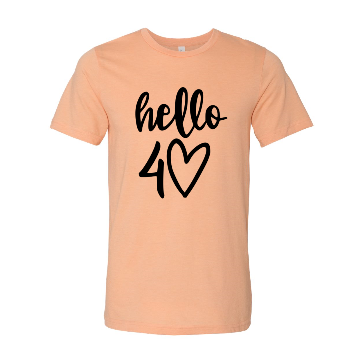 Hello 40 Unisex T-shirt in various colors, showcasing its soft fabric and stylish design.