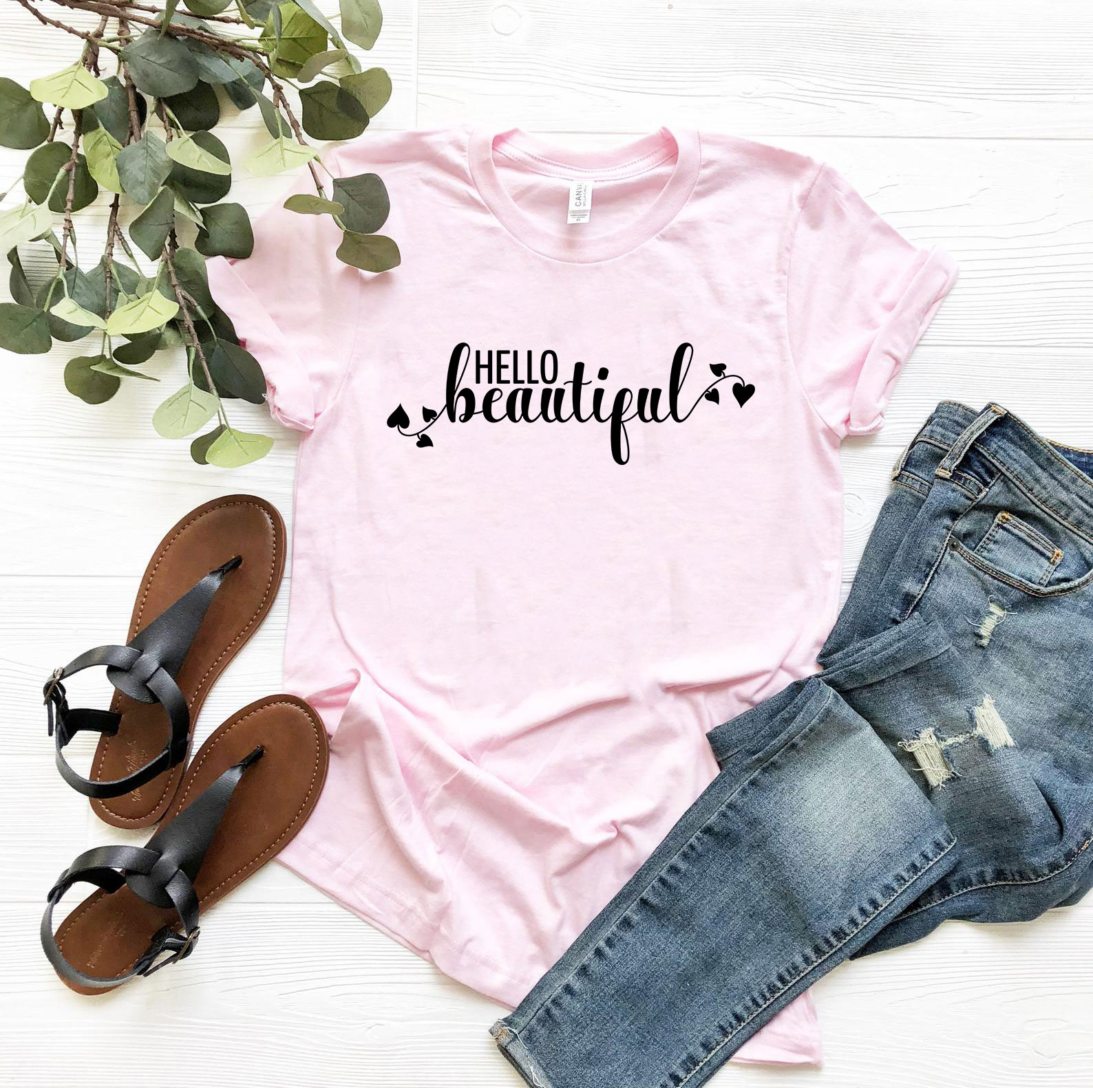 Hello Beautiful Shirt in various colors, showcasing its soft fabric and stylish design.