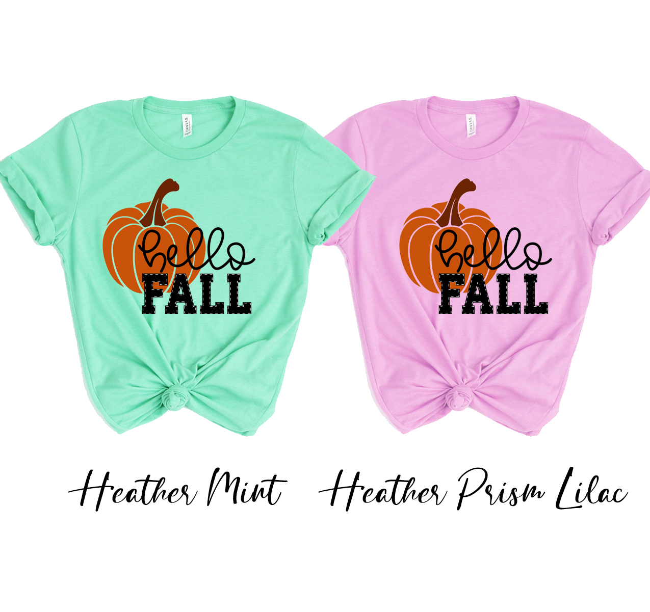 Hello Fall T-shirt displayed on a wooden background, showcasing its unisex design and soft fabric.