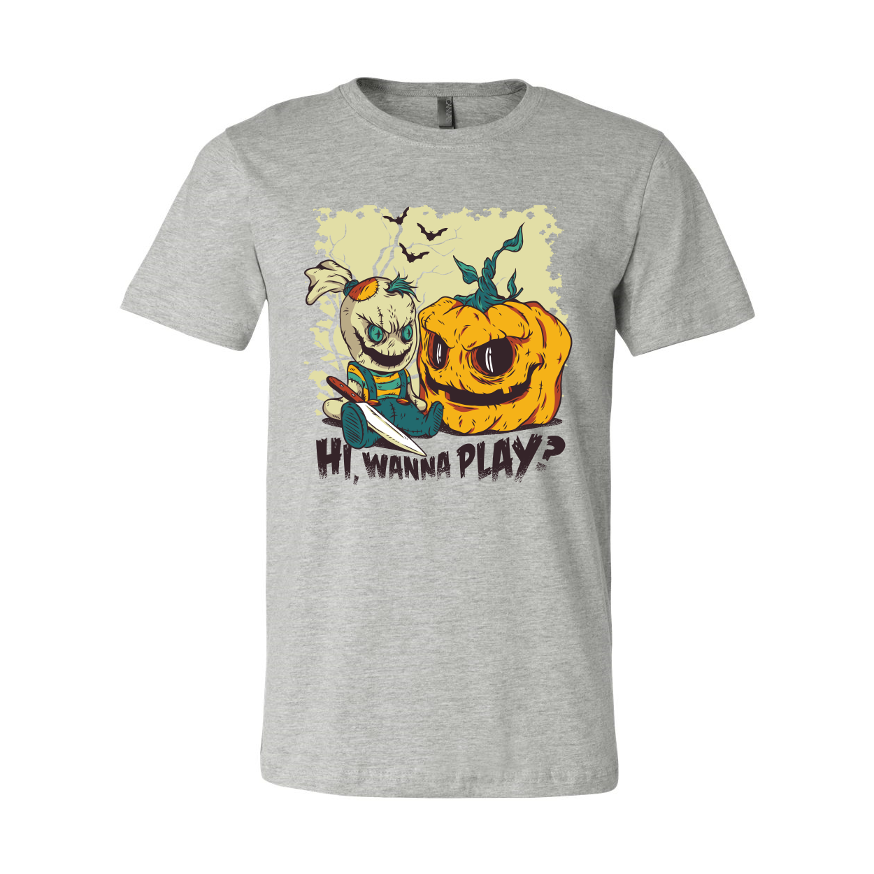 Hi Wanna Play T-shirt in various sizes, showcasing its soft fabric and classic design.