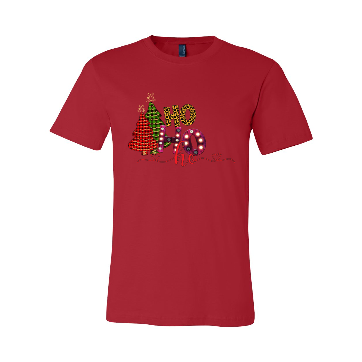 A festive Ho Ho Ho Shirt made from soft ring spun cotton, featuring a classic crew neck and available in multiple colors.