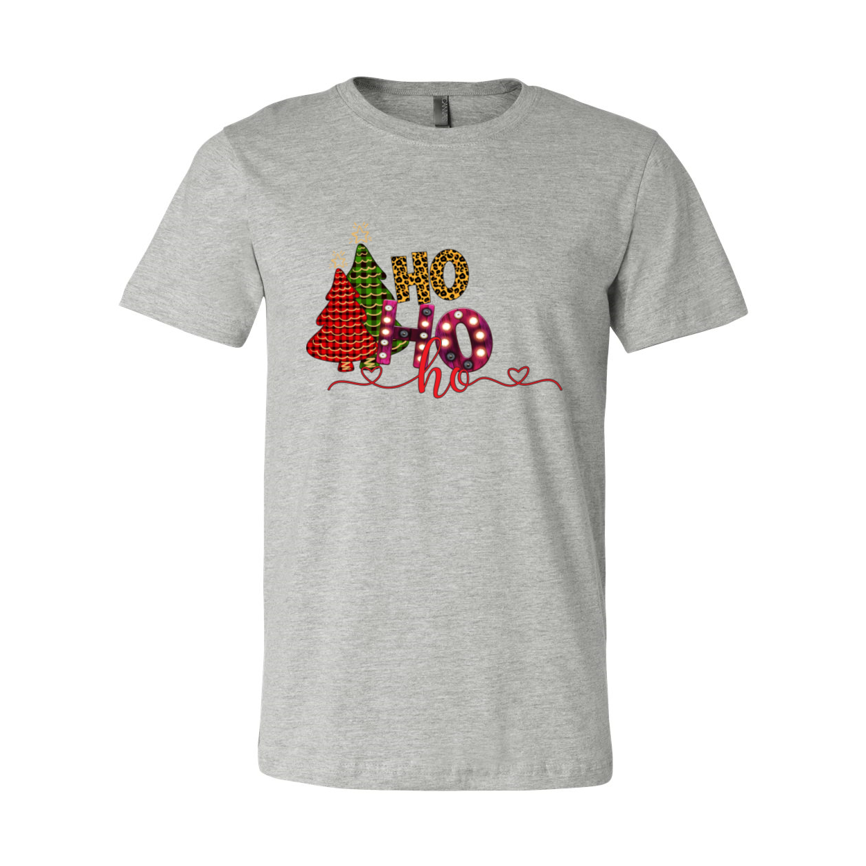 A festive Ho Ho Ho Shirt made from soft ring spun cotton, featuring a classic crew neck and available in multiple colors.