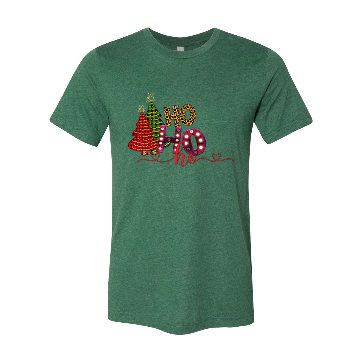 A festive Ho Ho Ho Shirt made from soft ring spun cotton, featuring a classic crew neck and available in multiple colors.