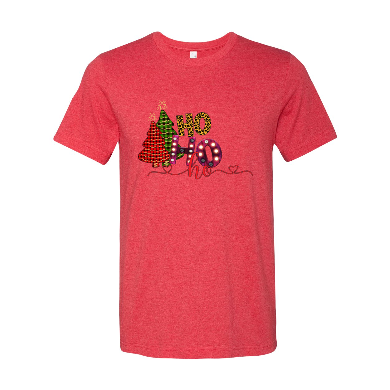 A festive Ho Ho Ho Shirt made from soft ring spun cotton, featuring a classic crew neck and available in multiple colors.