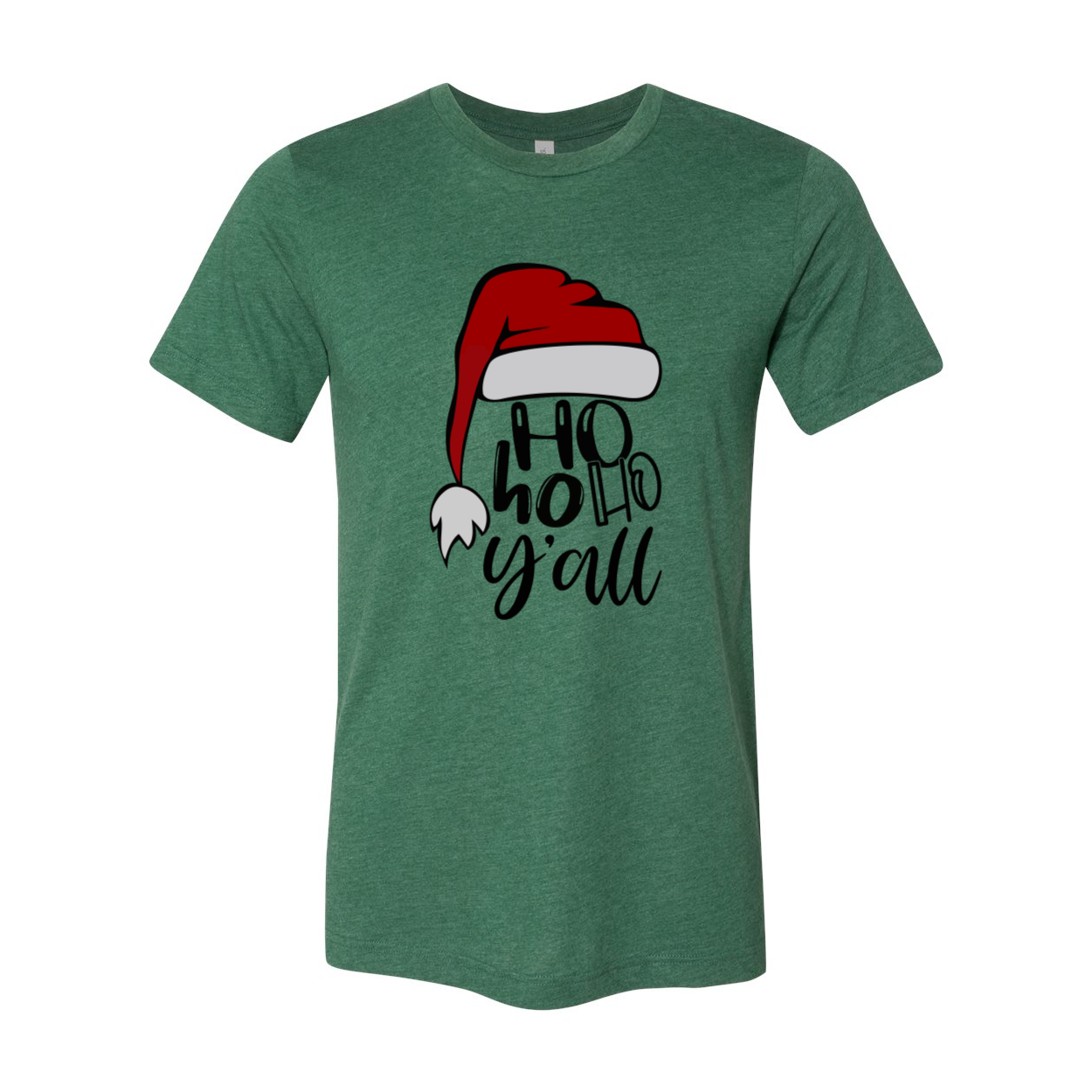 Ho Ho Y'all Shirt in various colors, showcasing its comfortable fabric and festive design.