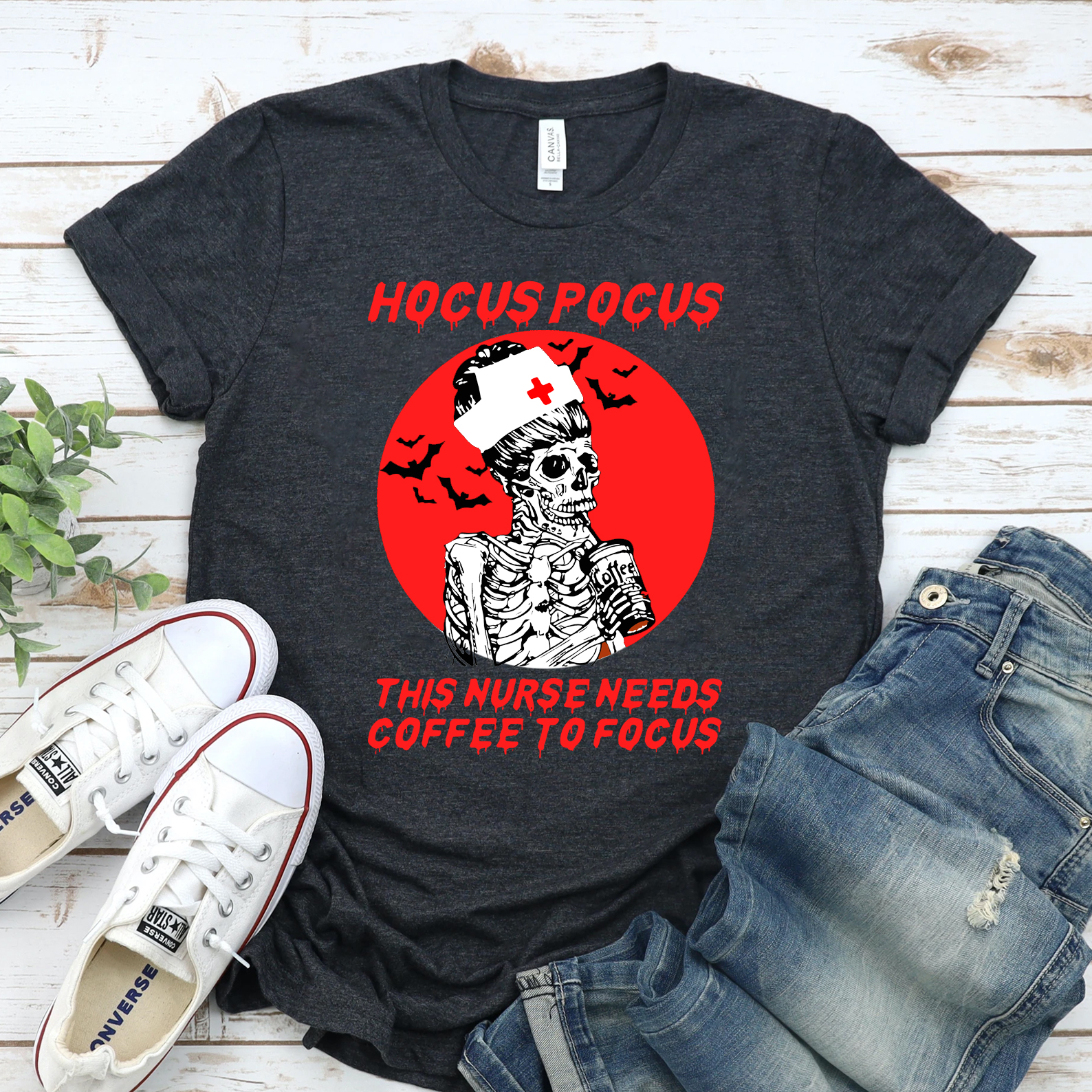 Hocus Pocus Halloween T-shirt featuring vibrant design on premium cotton fabric, perfect for Halloween celebrations.