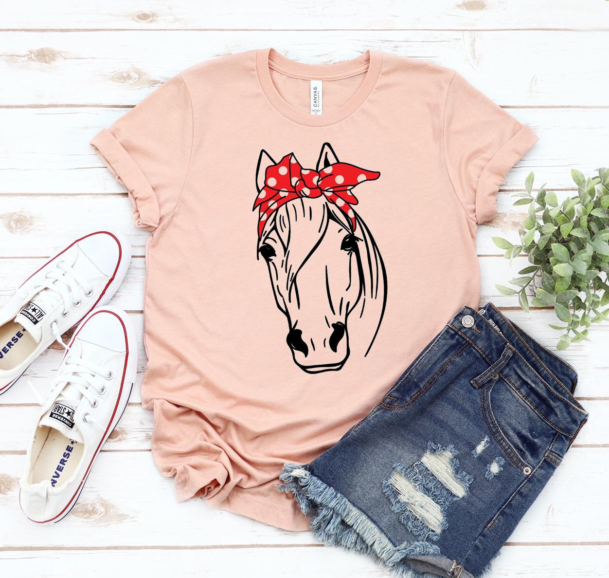 A stylish Horse Bandana T-shirt made from soft cotton, featuring a unique horse bandana design, perfect for casual wear.