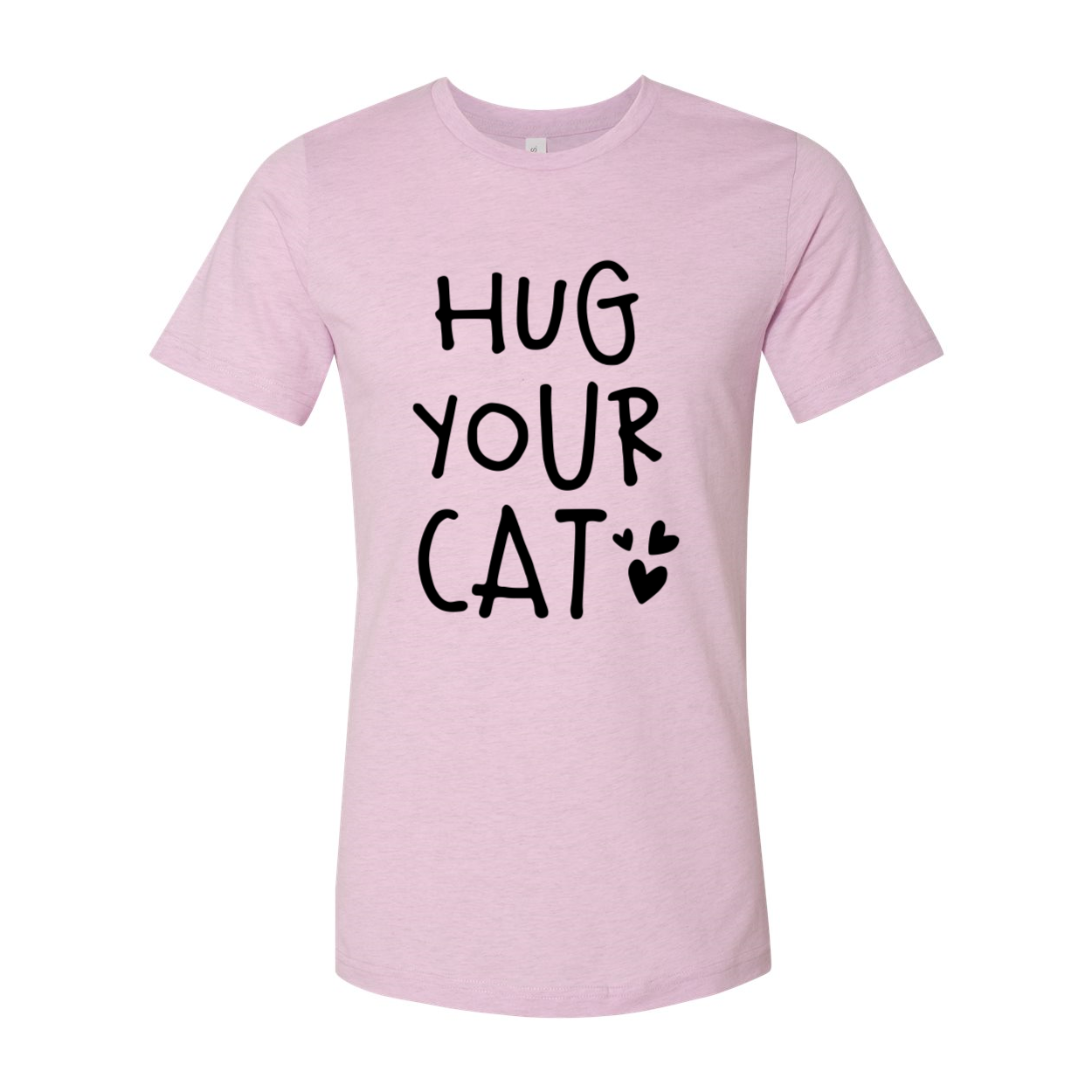 A comfortable unisex Hug Your Cat Shirt in various colors, showcasing a cat-themed design.