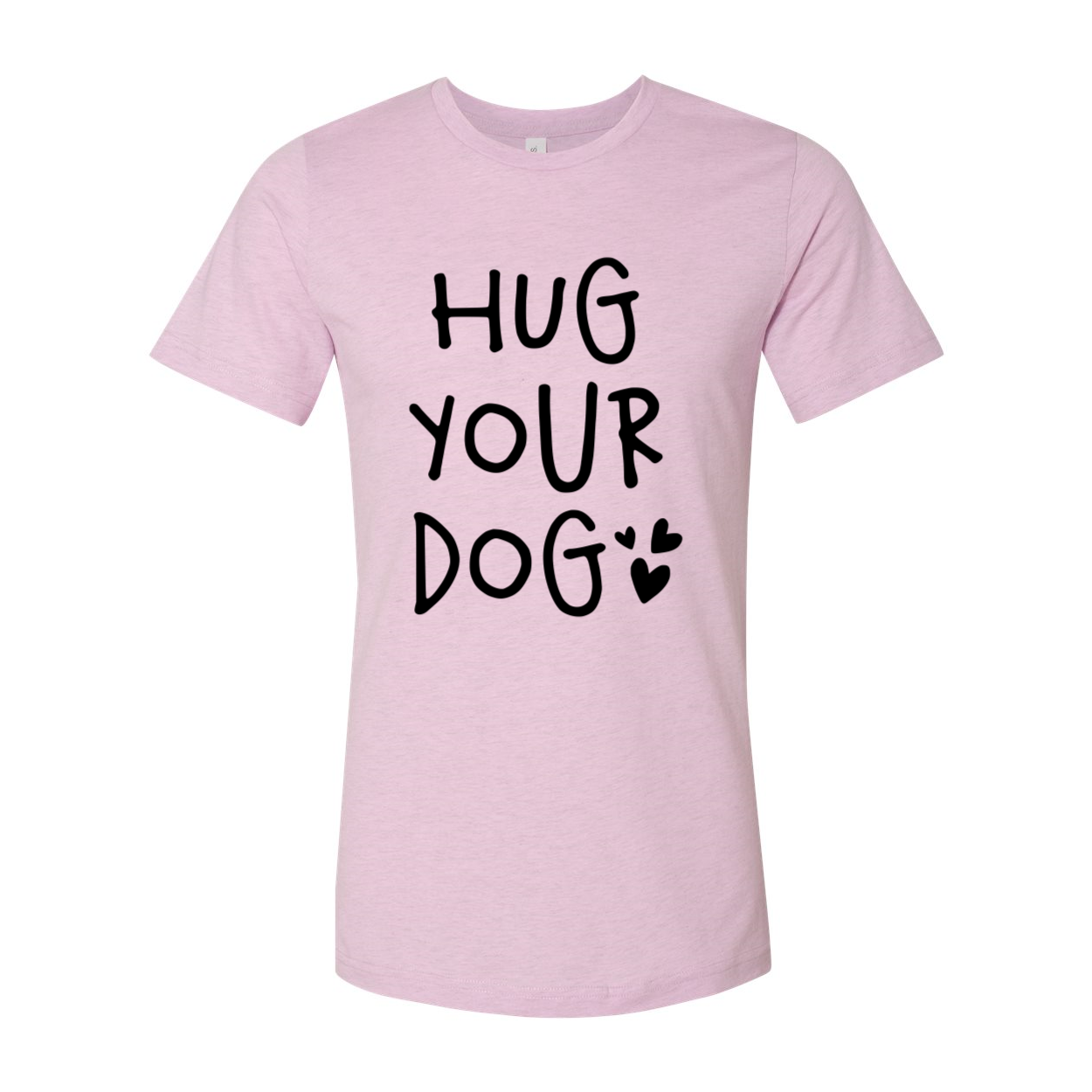 A comfortable unisex Hug Your Dog Shirt in various colors, showcasing a classic crew neck and short sleeves, perfect for dog lovers.