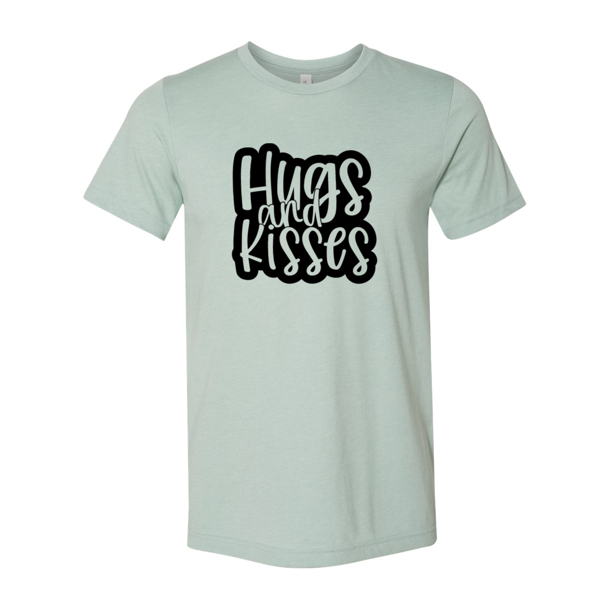 A stylish unisex Hugs And Kisses Shirt made from soft ring spun cotton, available in multiple colors.