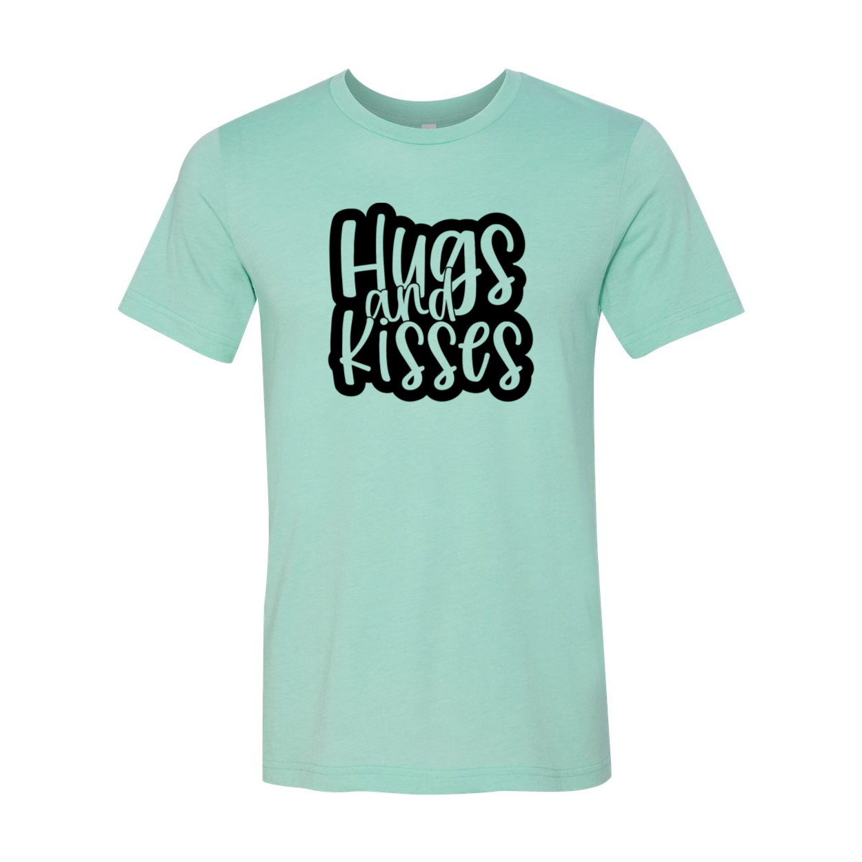 A stylish unisex Hugs And Kisses Shirt made from soft ring spun cotton, available in multiple colors.