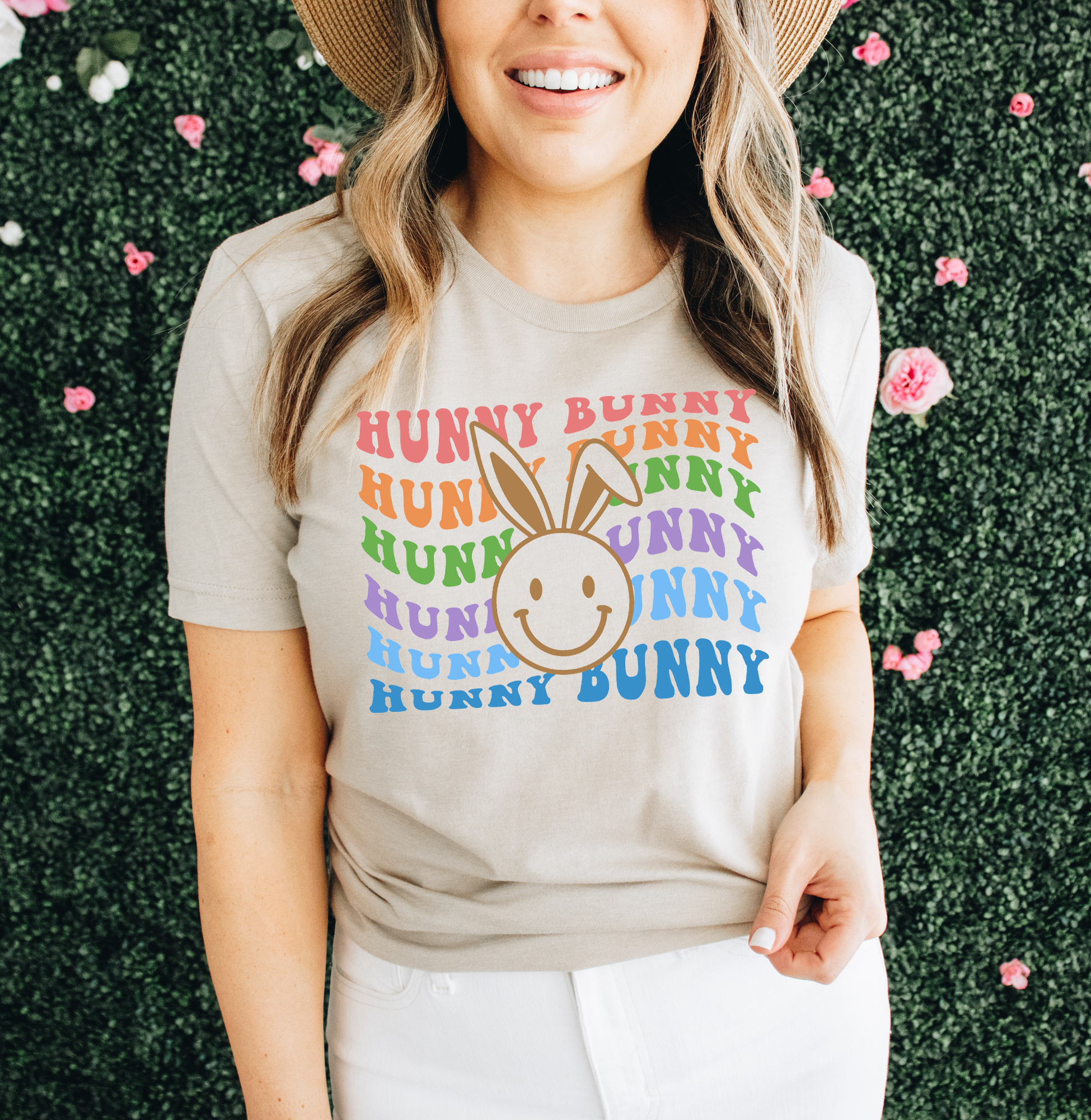 Hunny Bunny T-shirt made of premium ring spun cotton with a stylish design and soft textile flex print.